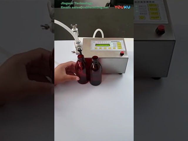 GFK 160 – Mesin Pengisi Cairan Botol Elektrik Manual Ukuran Kecil