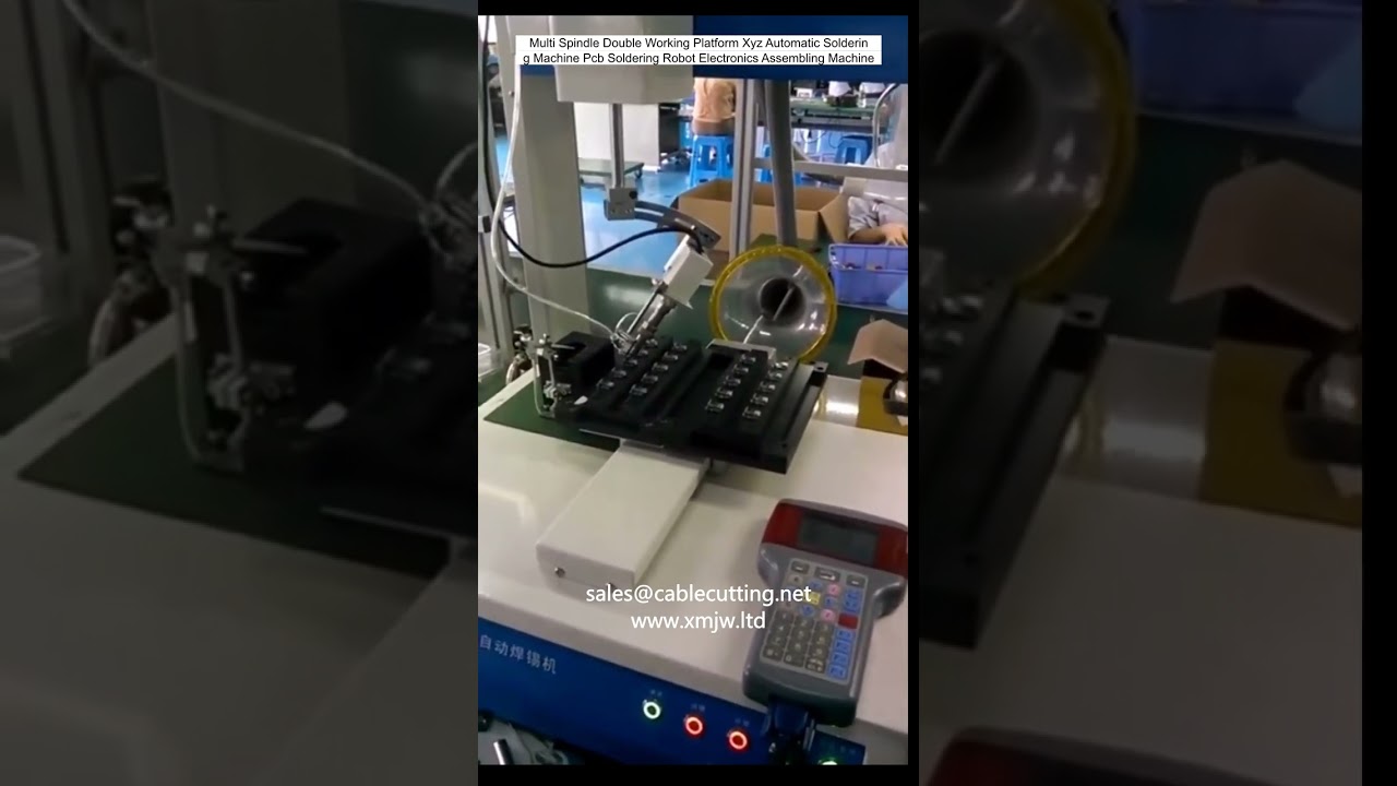 Mesin Soldering Otomatis XYZ Multi Spindel dengan Dua Platform Kerja – Robot Solder PCB Presisi Tinggi